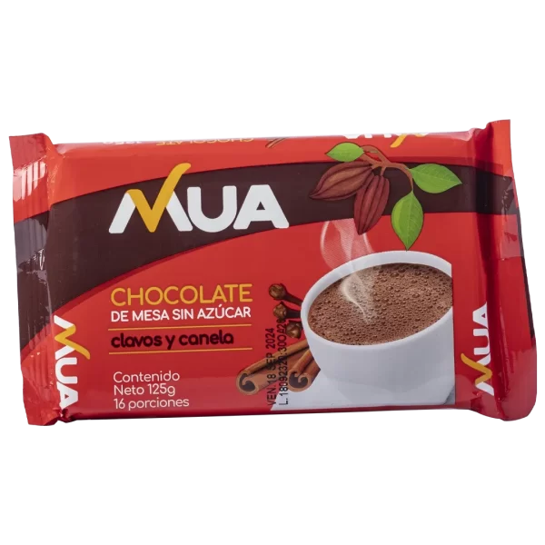 Chocolate de Mesa Sin Azúcar Clavos y Canela MUA 125g