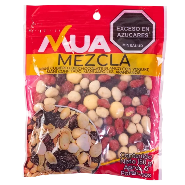 Mezcla Maní Cubierto de Chocolate Blanco con Yogurt, Maní Confitado, Maní Japonés y Arándanos 150g