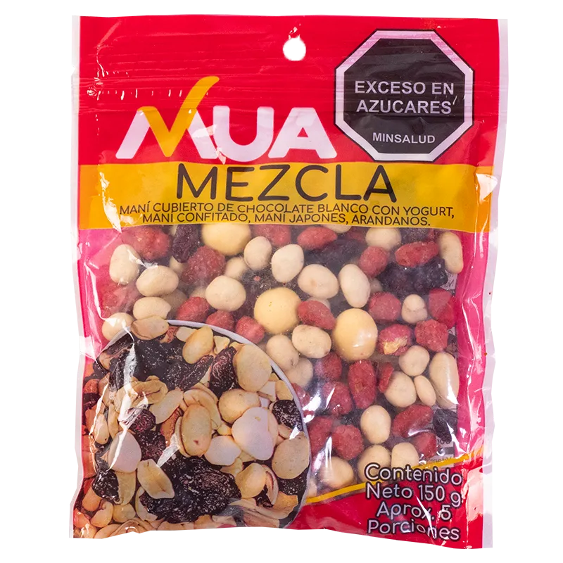 Mezcla Maní Cubierto de Chocolate Blanco con Yogurt, Maní Confitado, Maní Japonés y Arándanos 150g