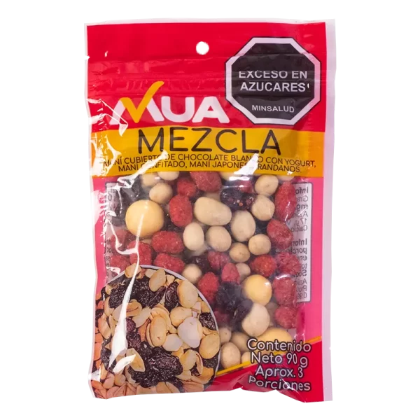 Mezcla Maní Cubierto de Chocolate Blanco con Yogurt, Maní Confitado, Maní Japonés y Arándanos 90g