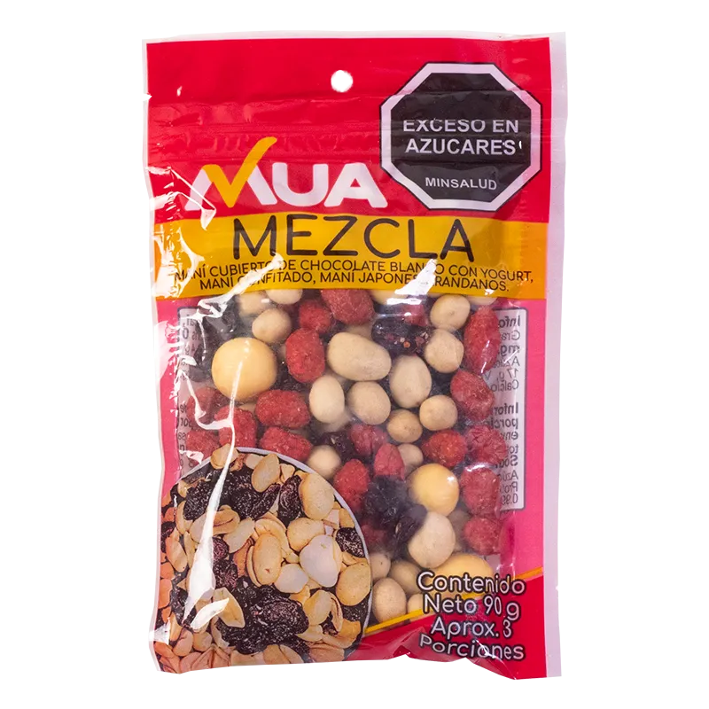 Mezcla Maní Cubierto de Chocolate Blanco con Yogurt, Maní Confitado, Maní Japonés y Arándanos 90g