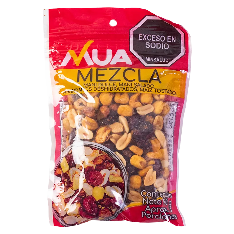 Mezcla de Maní Dulce, Maní Salado, Arándanos Deshidratados y Maíz Tostado 90g