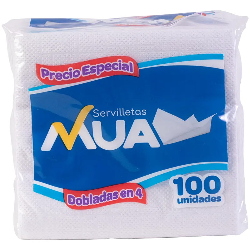 Servilletas Dobladas en 4 X100