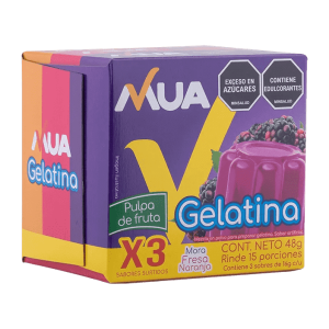 Gelatina x3 Surtidas Fresa Mora Naranja MUA 48g