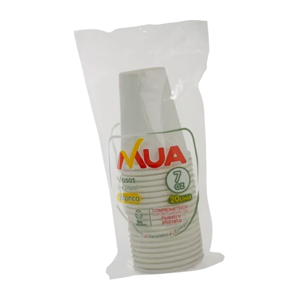 Vasos de Papel Blanco 7oz MUA