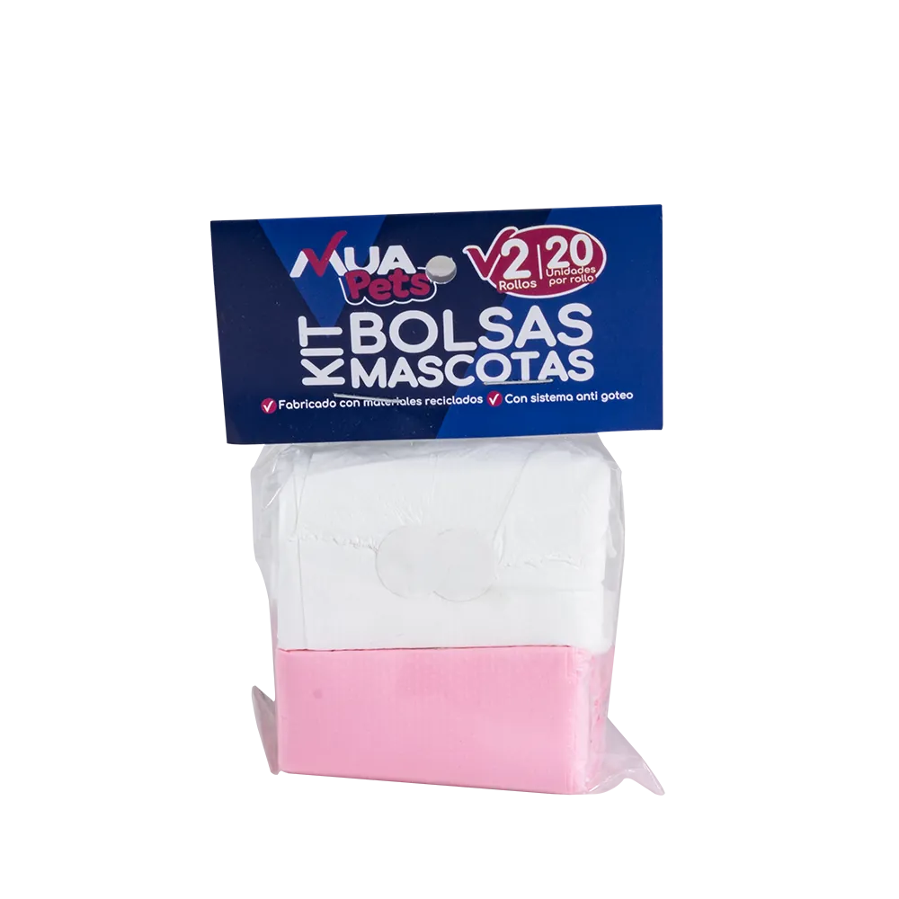 Kit Bolsas Rosadas y Blancas para Mascotas